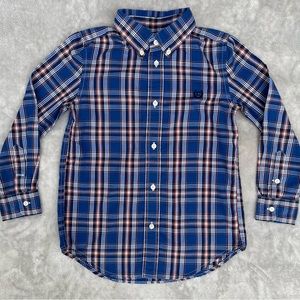 CHAPS Youth Long Sleeve Button Down - Blue & Orange - 7 (boy)